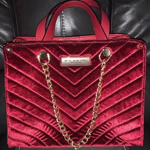Marc New York Red Velvet bag, gold colored chains